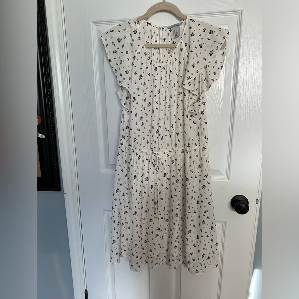 H&M black and white summer dress, size 10